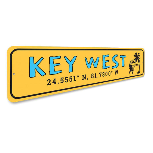 24°33'N, 81°46'W — Key West Coordinates Sign