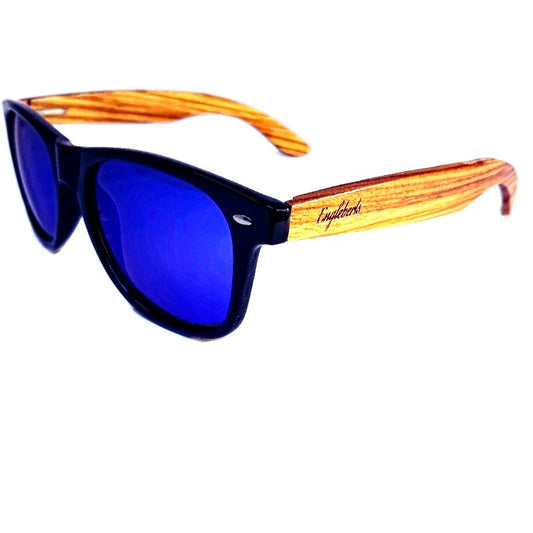 Englebert's Zebrawood Sunglasses — Blue Polarized Lenses & Handcrafted Case