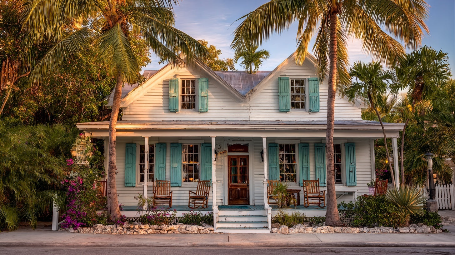 Coastal beach house porch with ocean view