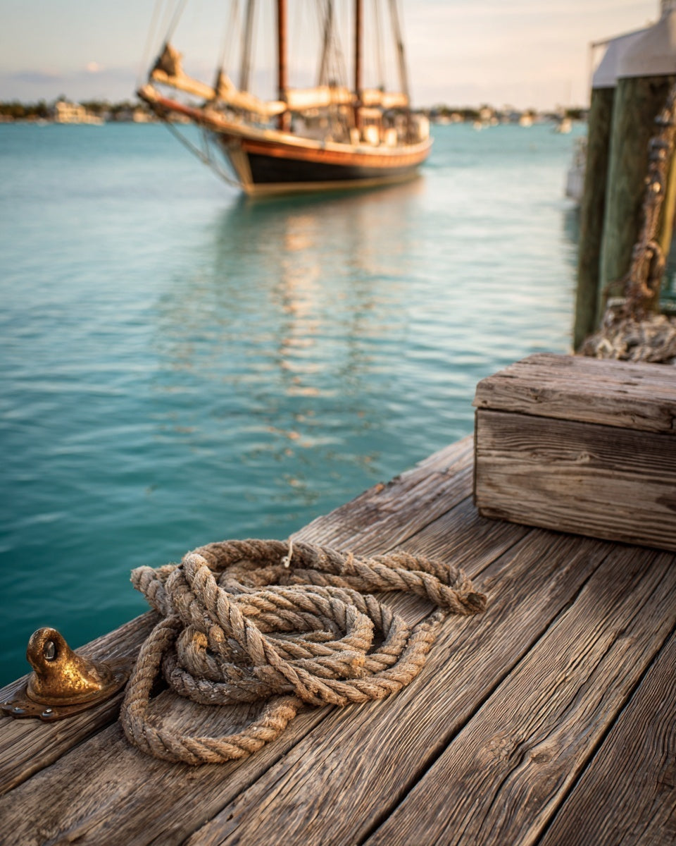 Fishing boats docked at a marina at golden hour