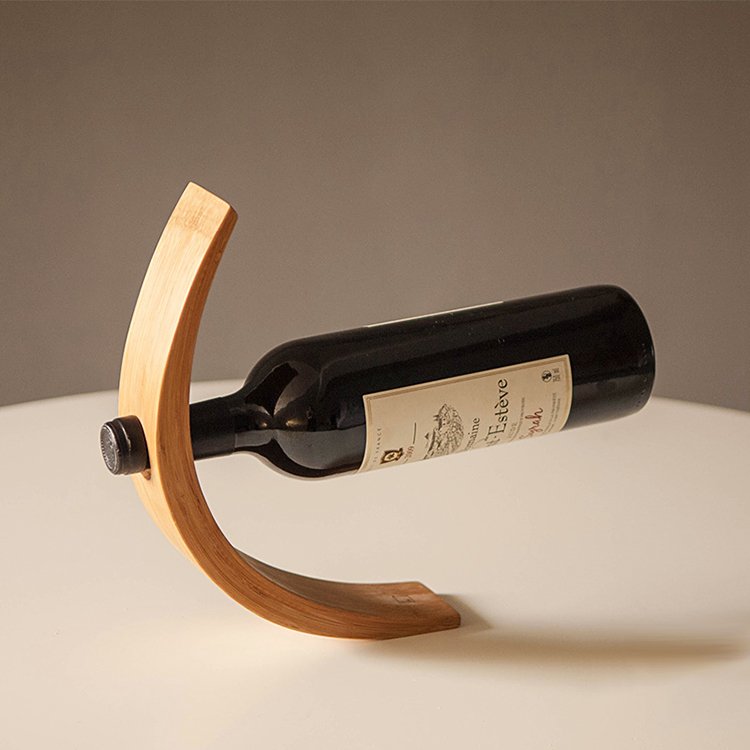 Bamboo Gravity Wine Holder — Coastal Bar Essential
