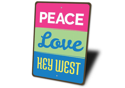 Peace, Love & Key West — Coastal Spirit Sign
