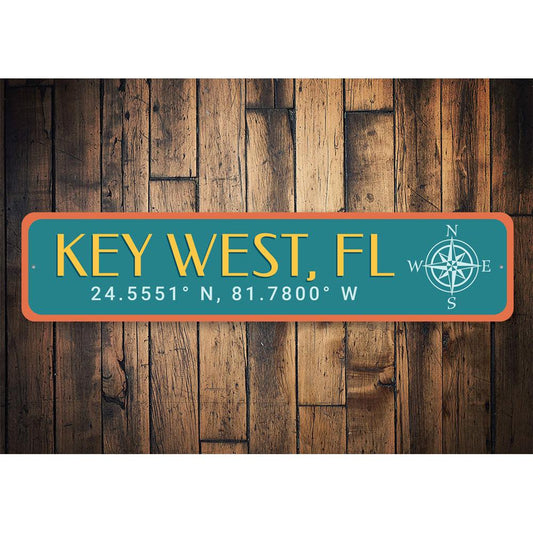 Key West Latitude & Longitude — Precision Coastal Sign
