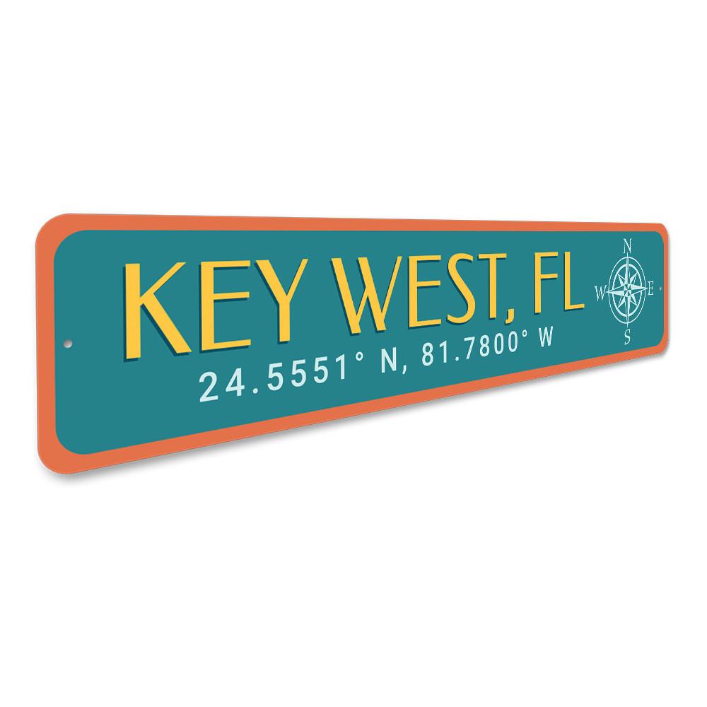 Key West Latitude & Longitude — Precision Coastal Sign