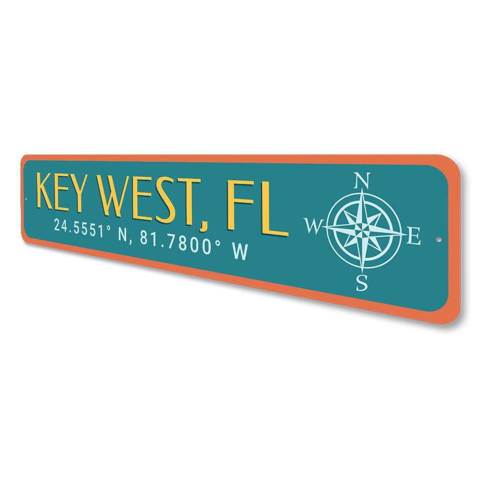 Key West Latitude & Longitude — Precision Coastal Sign