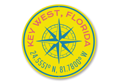Key West Compass Rose — Navigate to Paradise Sign