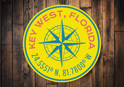 Key West Compass Rose — Navigate to Paradise Sign