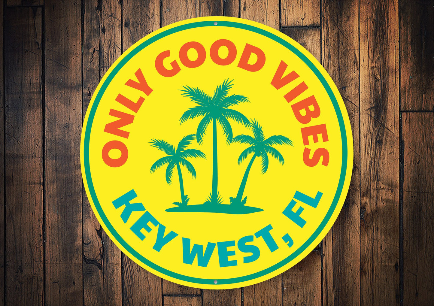 Good Vibes, Key West — Coastal Wall Sign