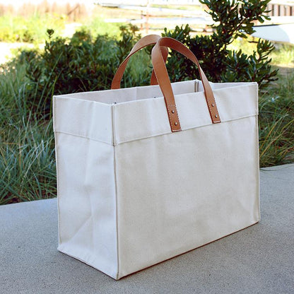 Keys Canvas & Leather Tote — Coastal Carry-All