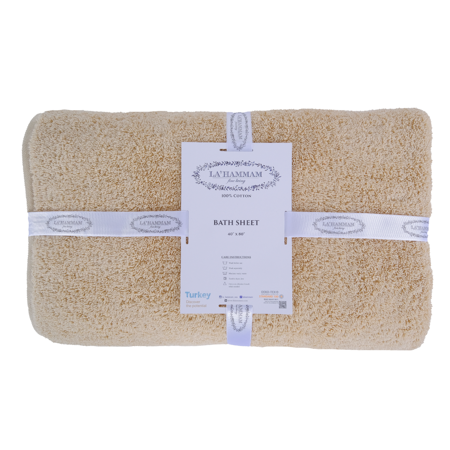 La Hammam Turkish Cotton Bath Sheet — 600 GSM Luxury