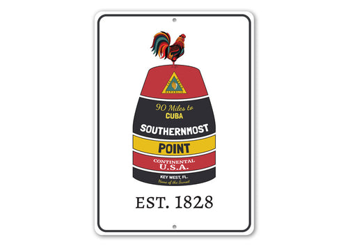 Key West Est. — Rooster & Buoy Coastal Sign