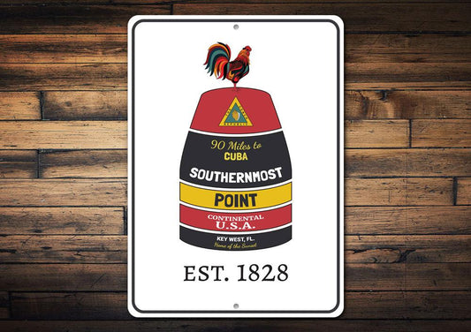 Key West Est. — Rooster & Buoy Coastal Sign