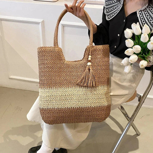 Shoreline Straw Tote — Summer Shoulder Bag