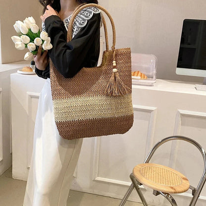 Shoreline Straw Tote — Summer Shoulder Bag