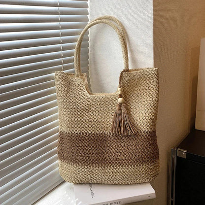 Shoreline Straw Tote — Summer Shoulder Bag