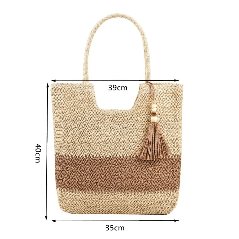 Shoreline Straw Tote — Summer Shoulder Bag