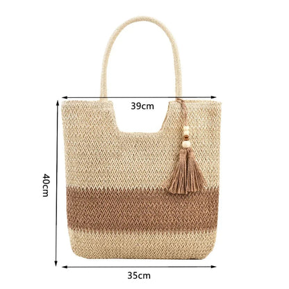 Shoreline Straw Tote — Summer Shoulder Bag