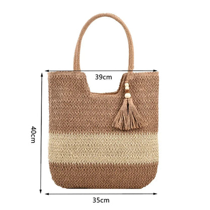Shoreline Straw Tote — Summer Shoulder Bag