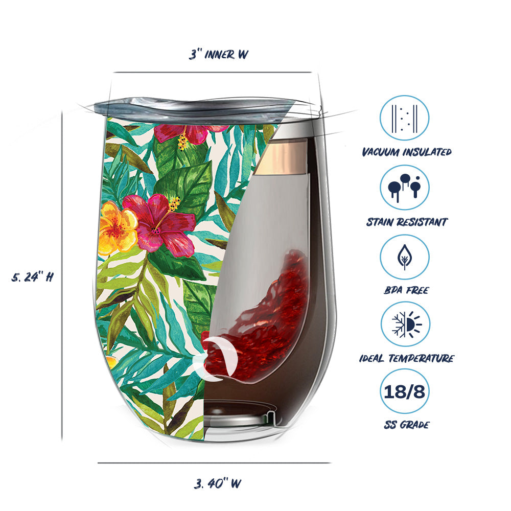 DRINCO® 12oz Insulated Wine Tumbler — Tropical Hues