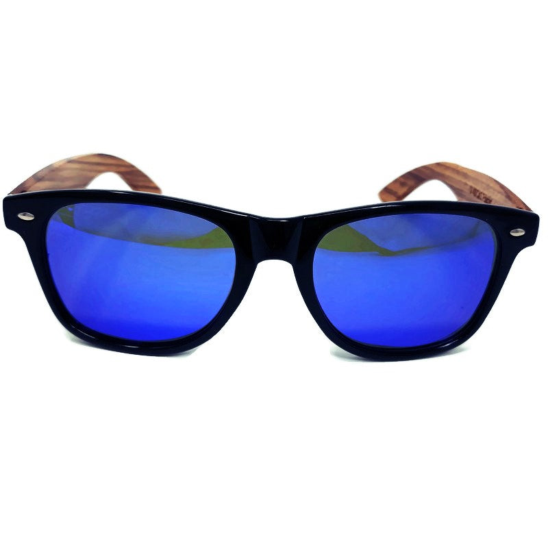 Englebert's Zebrawood Sunglasses — Blue Polarized Lenses & Handcrafted Case